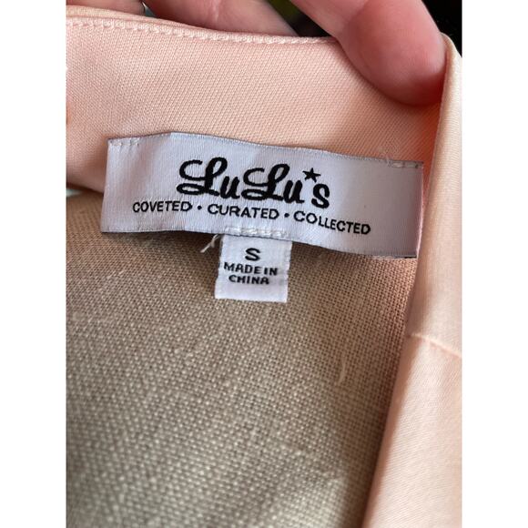 Lulus Sweetly Sung Peach Midi Dress in size small - Picture 4 of 8